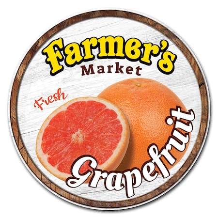 Farmers Market Grapefruit Circle Vinyl Laminated Decal